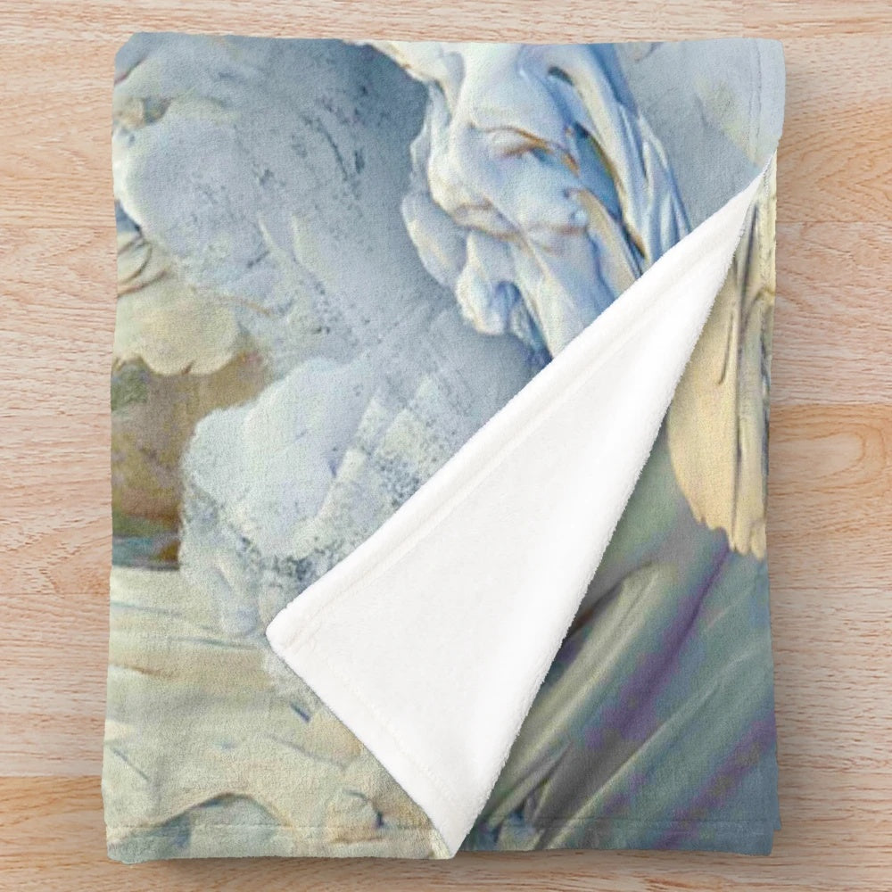 Colorful abstract frozen ice plush blanket
