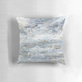 Stormy abstract seascape painting in grey and blue with frothing waves and dramatic sky