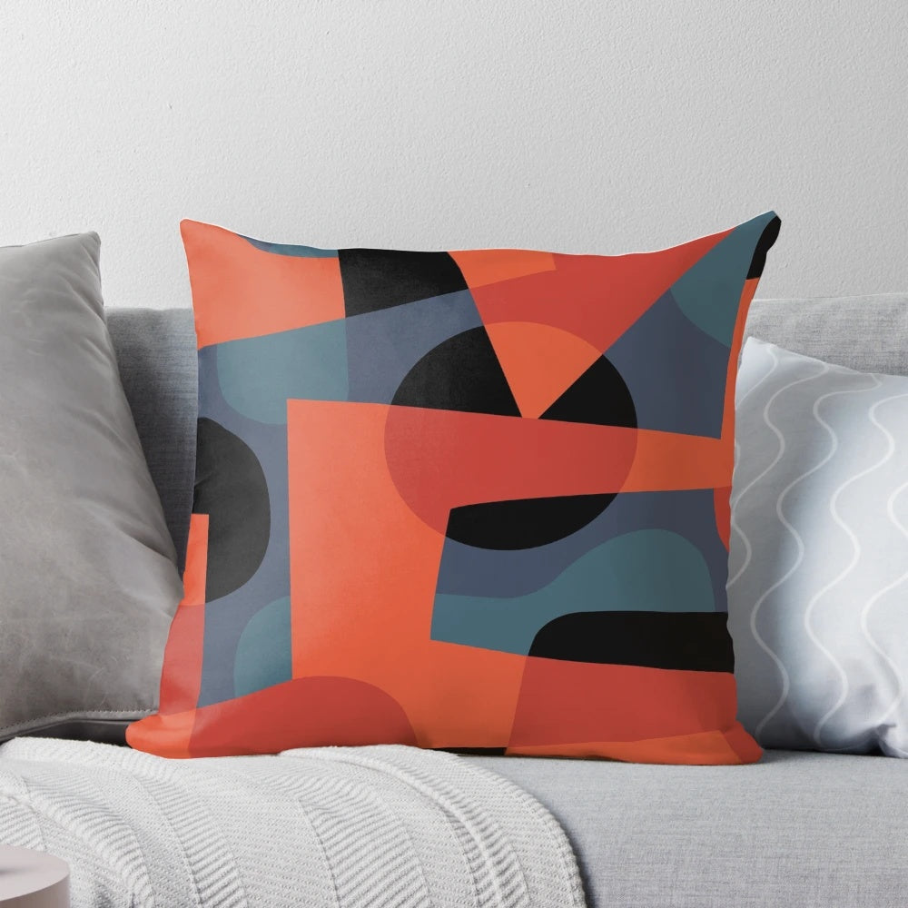 Striking abstract and geometric art pillow design by Rob Colvin