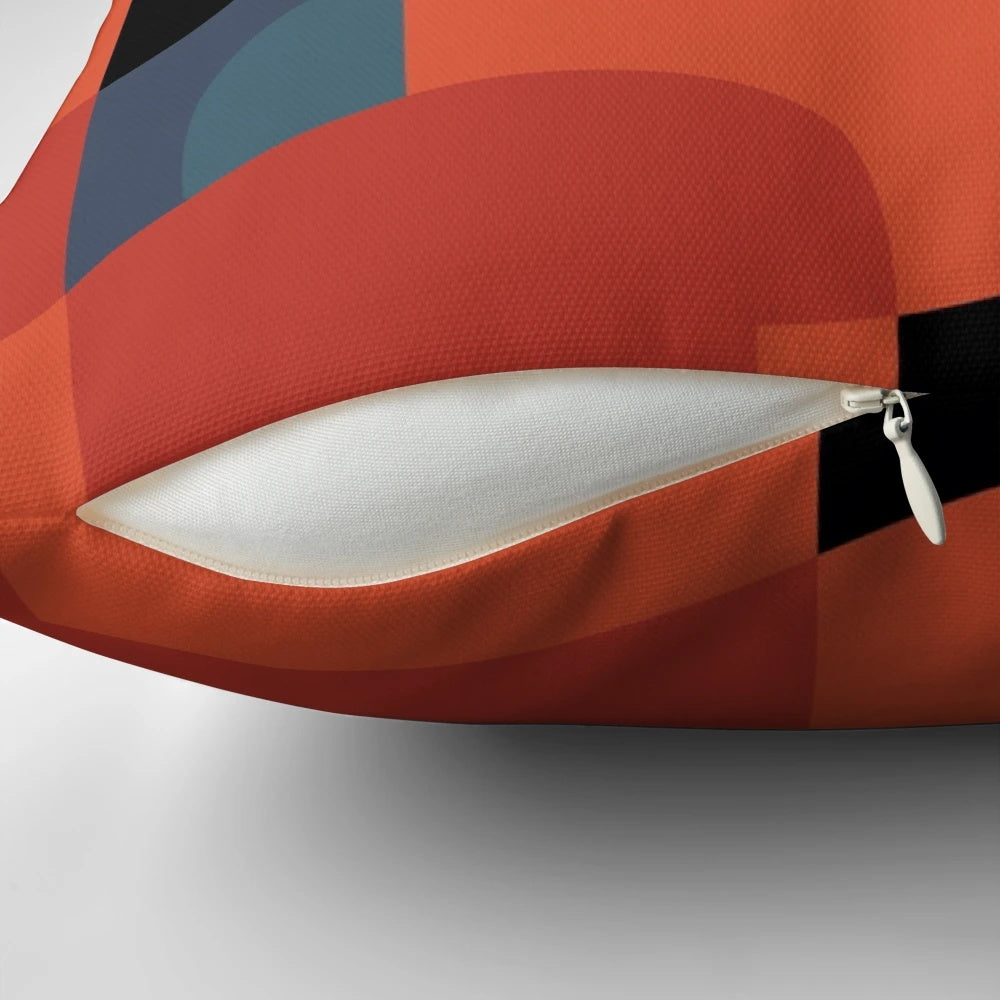 Striking abstract and geometric art pillow design by Rob Colvin
