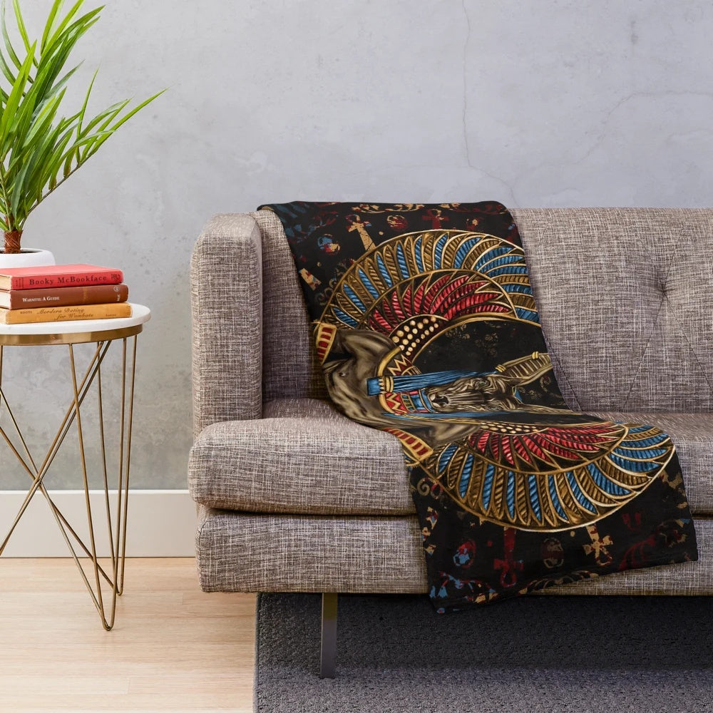 Anubis the Jackal God Plush Blanket