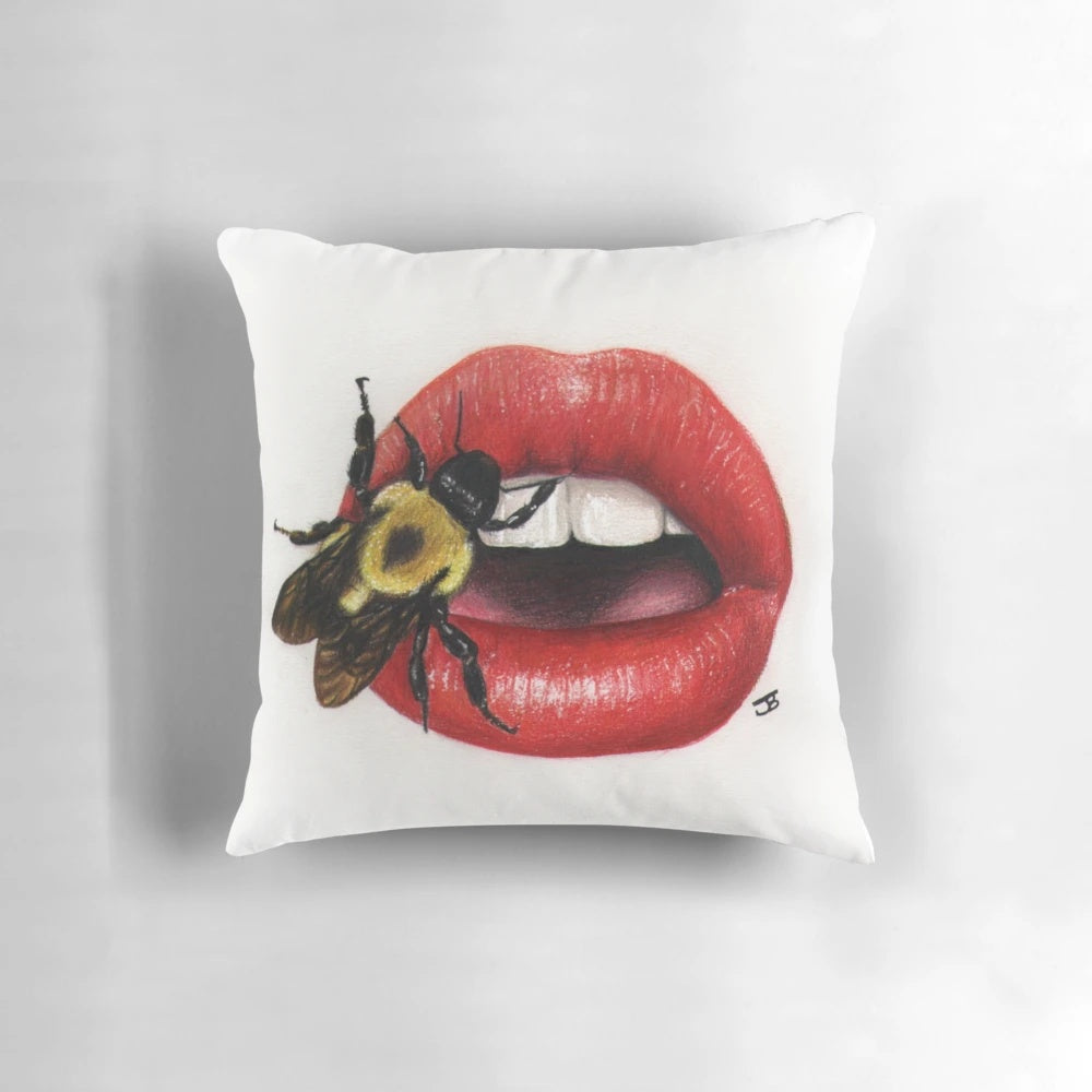 Soft and plush pillow featuring a beautiful bee design
