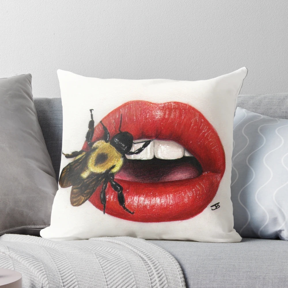 Soft and plush pillow featuring a beautiful bee design