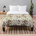 Biology 101 Plush Blanket with detailed nature and flora and fauna patterns