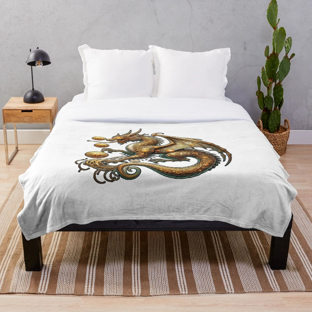 Soft and snuggly Bitcoin dragon plush blanket