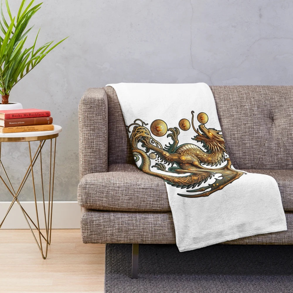 Soft and snuggly Bitcoin dragon plush blanket