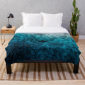 Black ice plush blanket with icy pattern