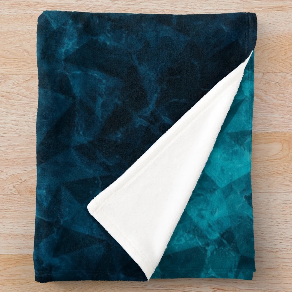 Black ice plush blanket with icy pattern