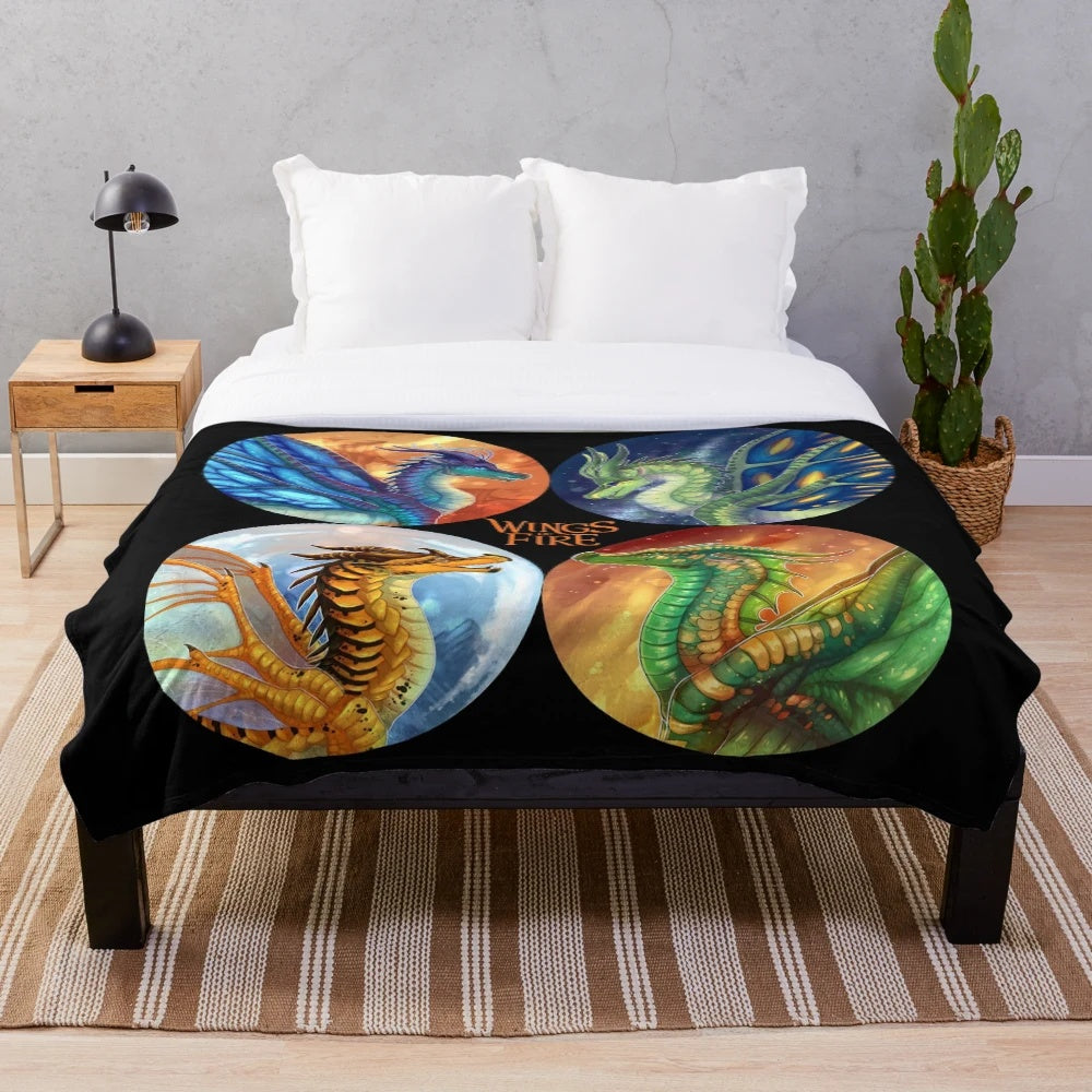 A plush blue dragon themed blanket for Wings of Fire fans
