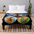 A plush blue dragon themed blanket for Wings of Fire fans