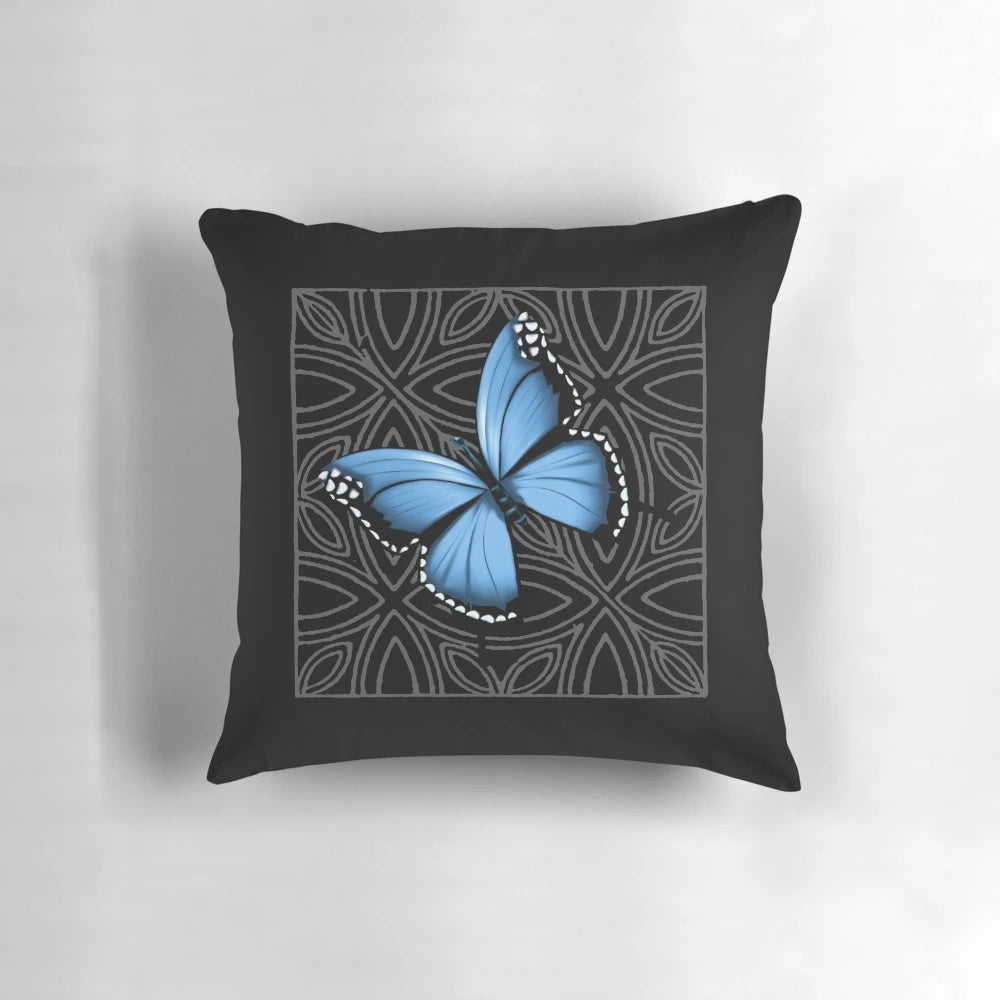 Blue Morpho Butterfly Decorative Throw Pillow for Home Decor