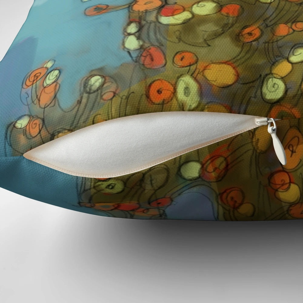 Blue wren perched on a bush, showcasing the bird's stunning plumage in a nature-inspired design.