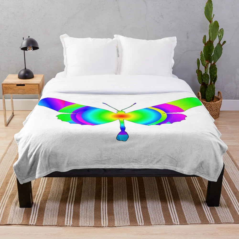 Butterfly Circles Plush Blanket featuring a mesmerizing abstract floral design