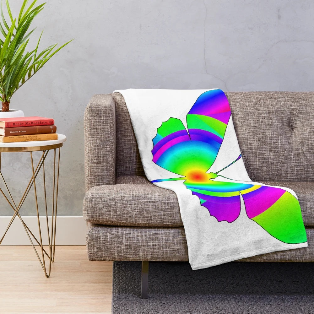 Butterfly Circles Plush Blanket featuring a mesmerizing abstract floral design