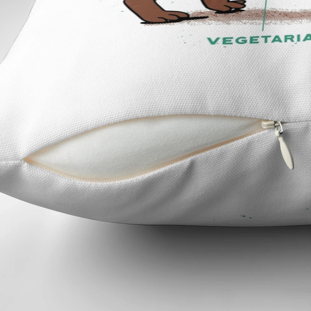 Colorful illustration of a capybara's anatomical features on a decorative throw pillow