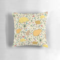 A decorative pillow featuring a vibrant gold pattern and adorable capybara design