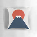 A serene cat landscape pillow featuring a minimalist, abstract cat design against a sunset backdrop.