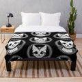 Cozy cat plush blanket with abstract legendary animal silhouette design
