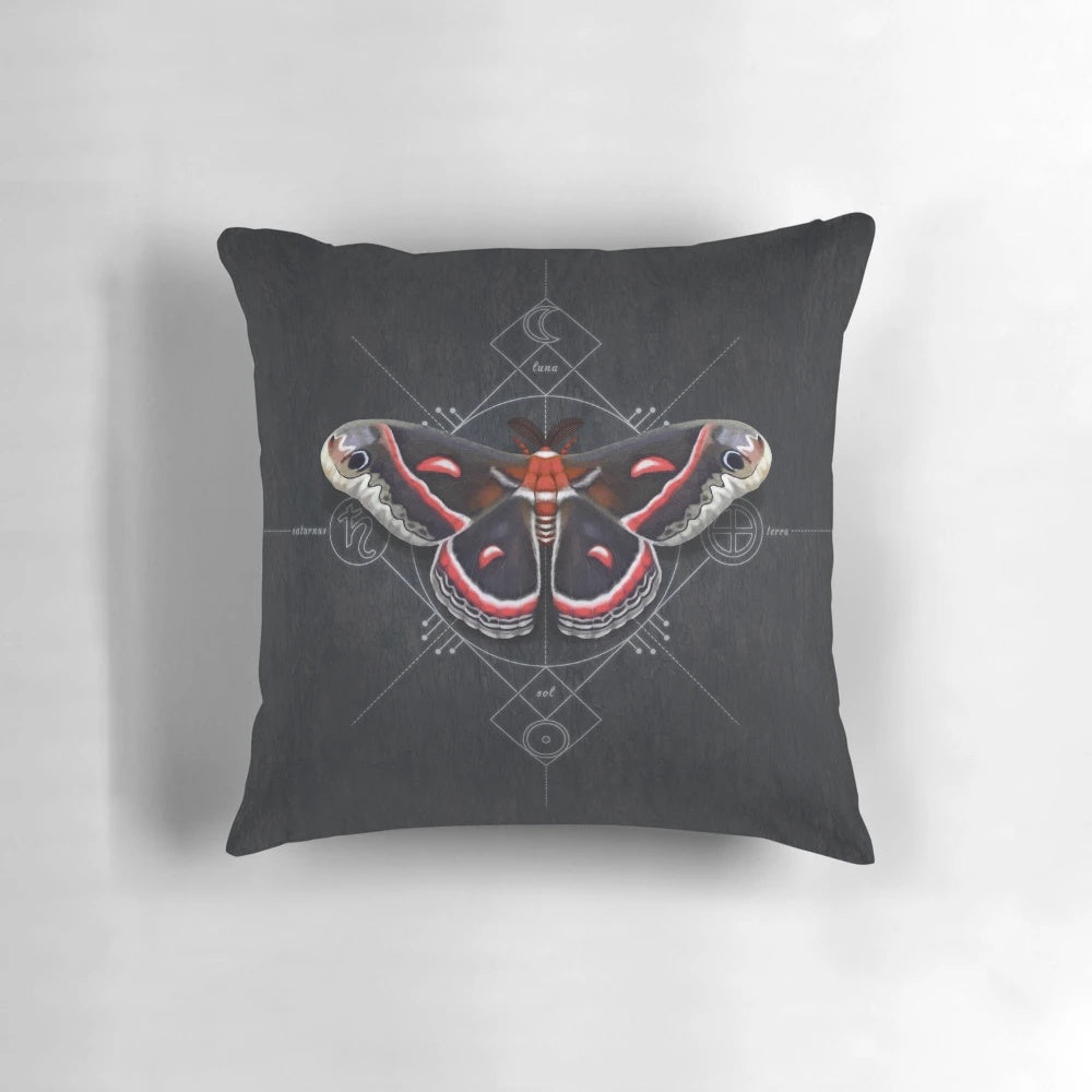 Vibrant Cecropia Moth Pillow featuring the stunning giant silk moth design