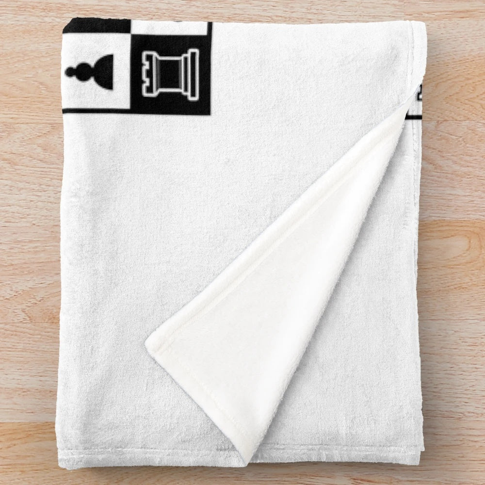 Chess themed plush blanket
