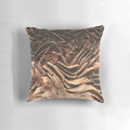 Close-up image of a captivating abstract copper art piece with a chaotic, metallic appearance