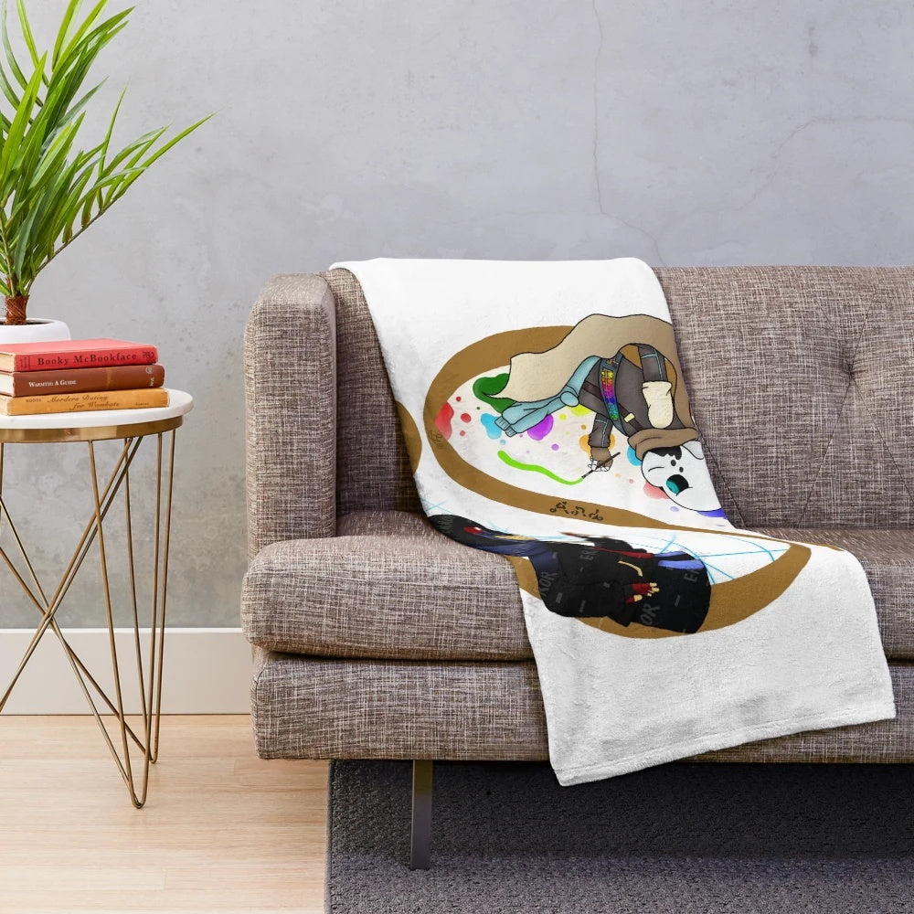 Plush blanket featuring digital art of the Creator and Destroyer from Undertale AU