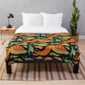 Cuttlefish plush blanket with vibrant ocean-themed design