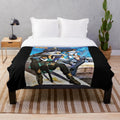 Plush blanket featuring the Bastard Destroyer of Darkness in a heavy metal fantasy design