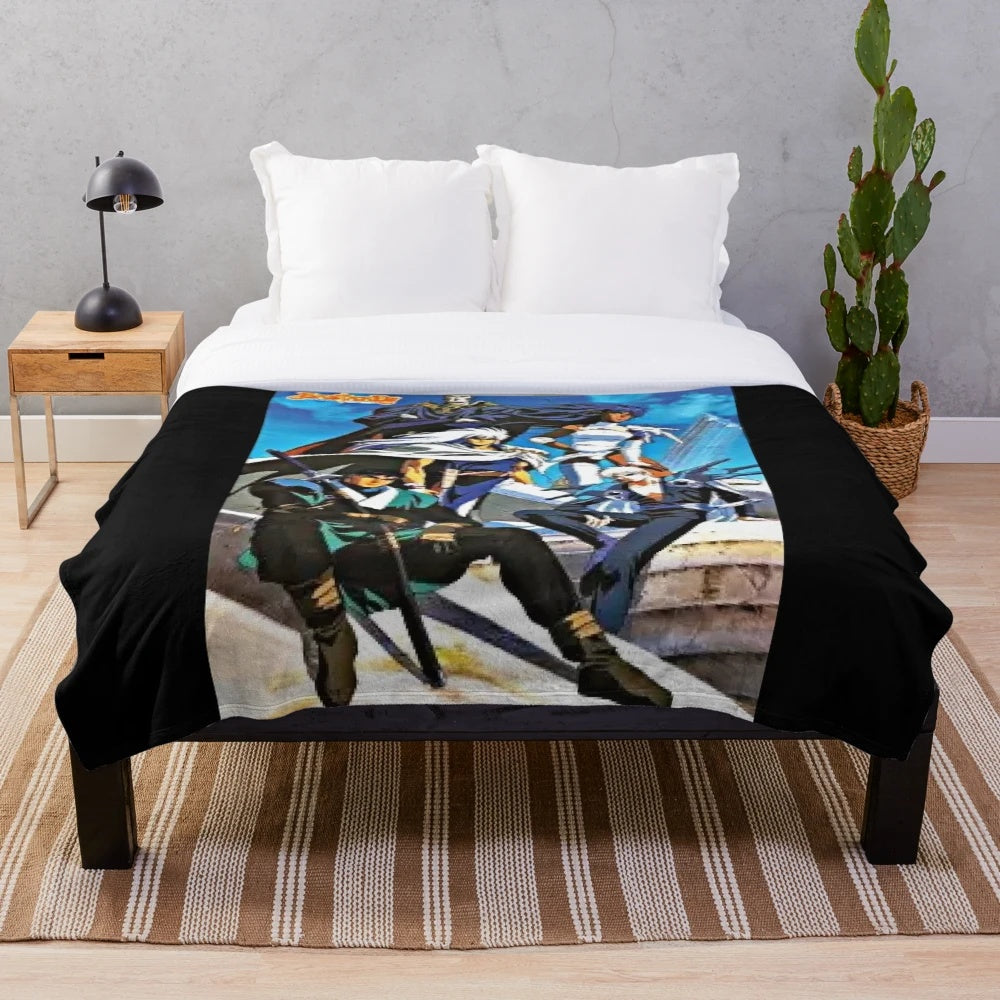 Plush blanket featuring the Bastard Destroyer of Darkness in a heavy metal fantasy design