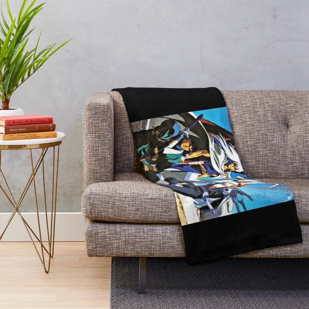 Plush blanket featuring the Bastard Destroyer of Darkness in a heavy metal fantasy design