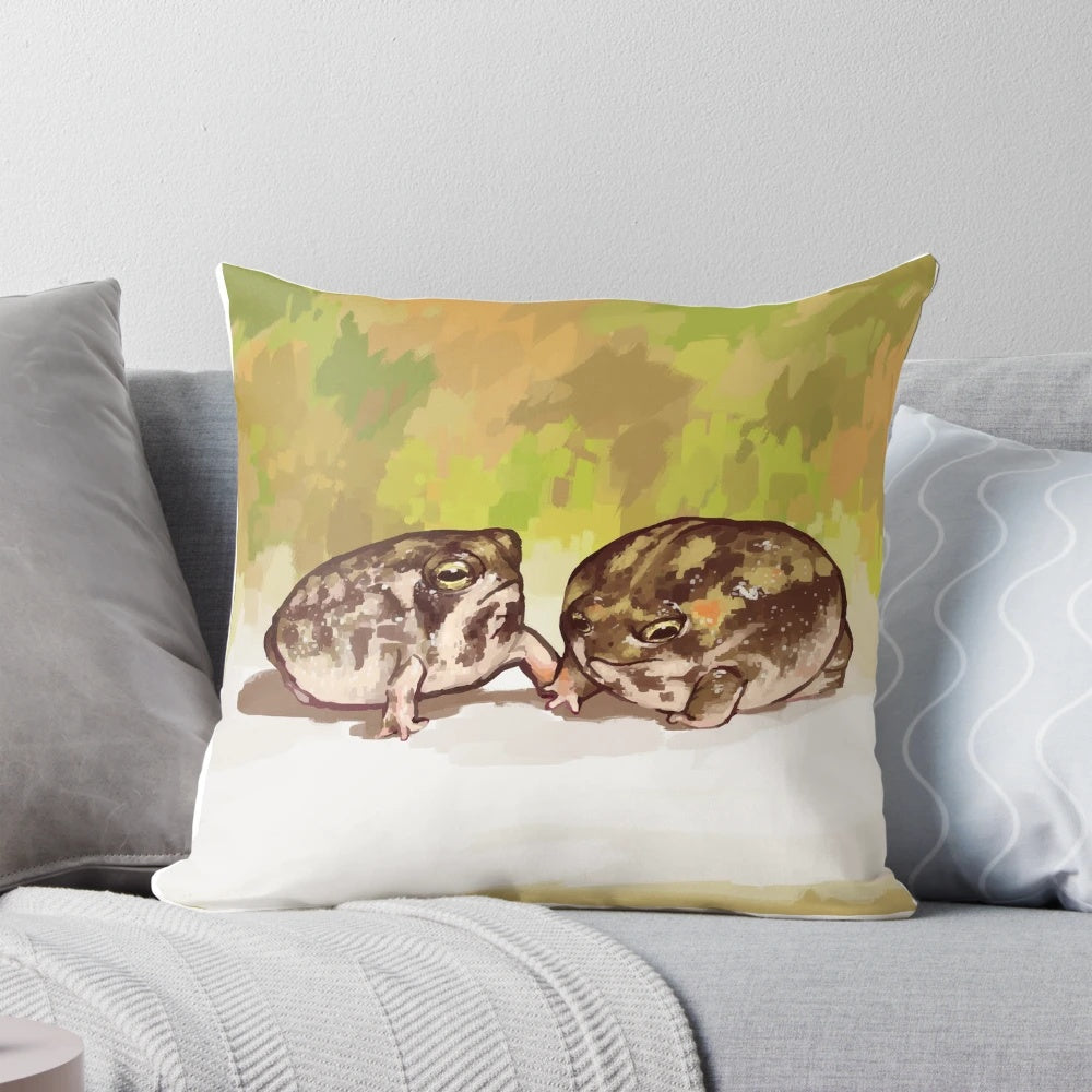 Plush desert rain frog pillow with realistic design