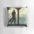 Dragon Age-inspired elf pillow featuring the Dread Wolf symbol