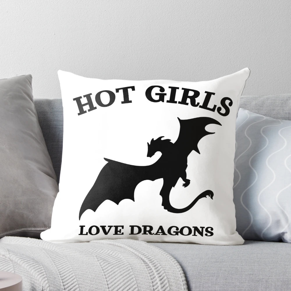 Enchanting dragon pillow with beautiful fantasy illustration