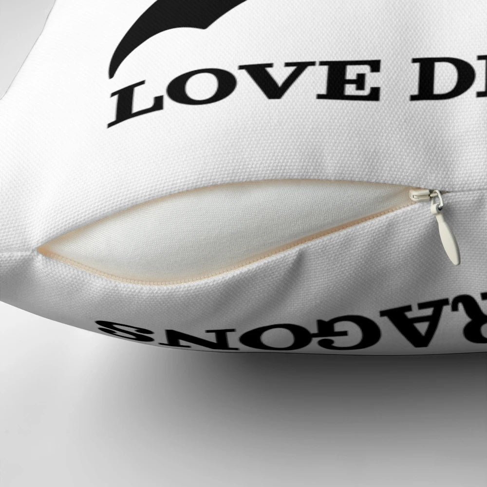 Enchanting dragon pillow with beautiful fantasy illustration