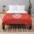 Stylized dragon portrait on a plush blanket design