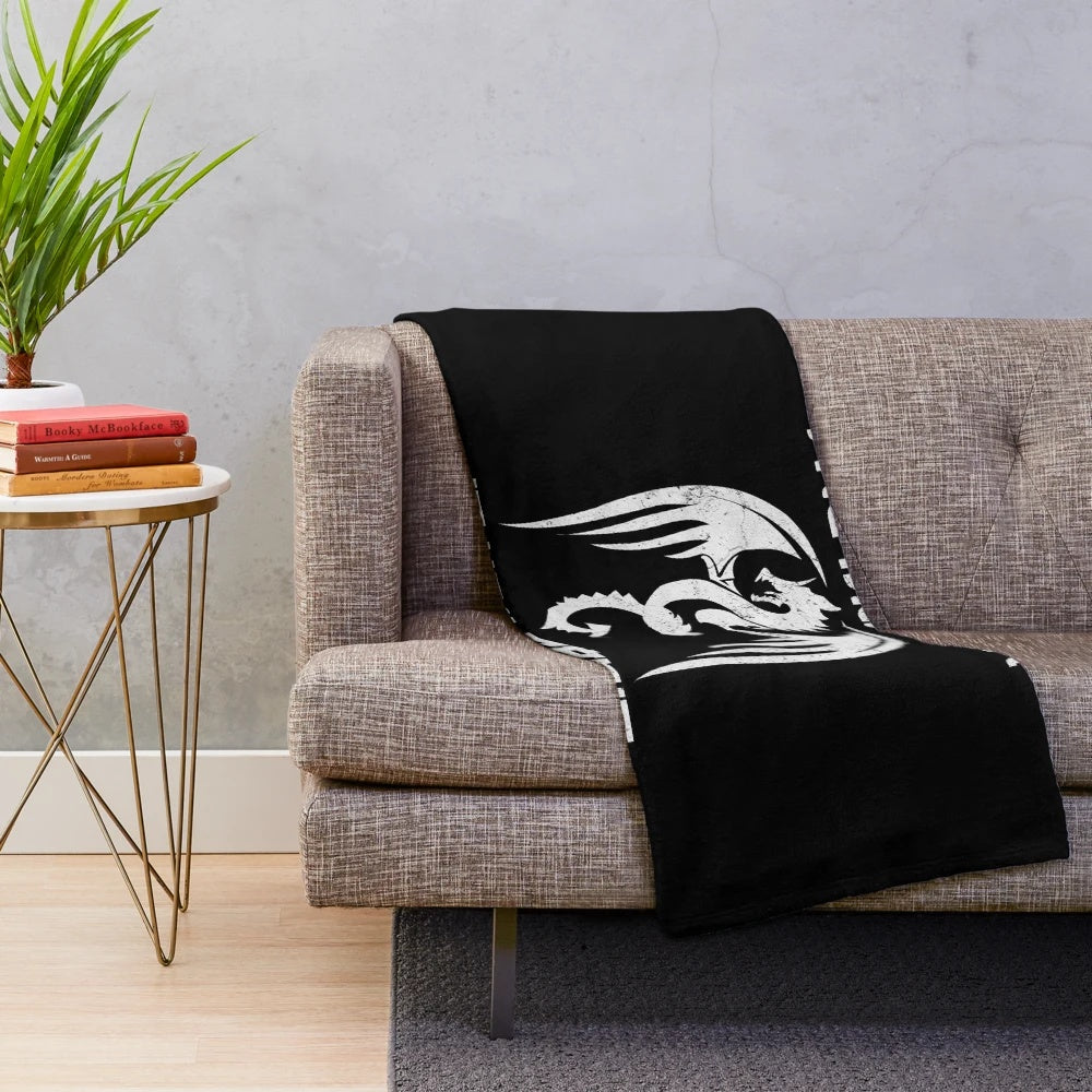 Cozy dragon plush blanket with mythical Japanese creature design