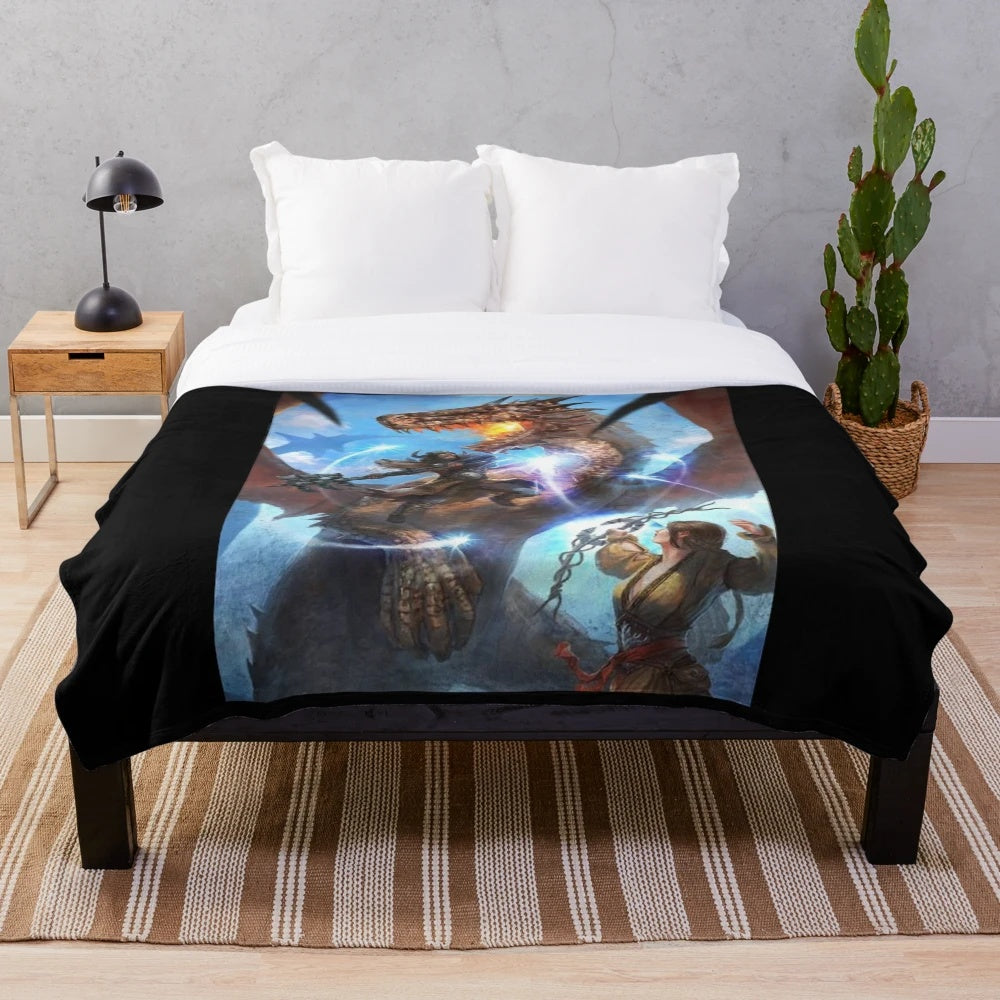 Dragons Dogma 2 themed plush blanket