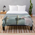 Eagle-themed plush blanket with nature-inspired abstract patterns