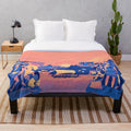 Epic Trilogy Landscape Plush Blanket with Greek Mythology Motifs