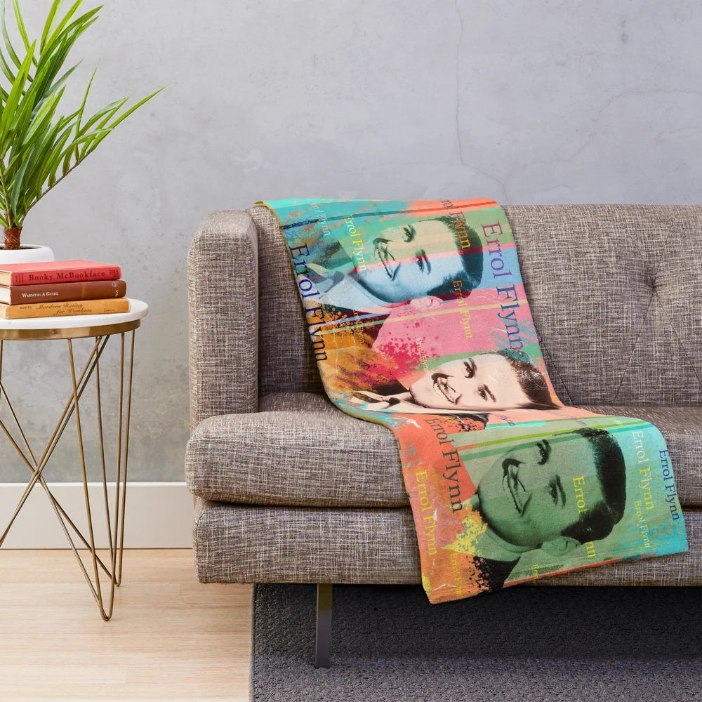 Errol Flynn portrait plush blanket featuring the famous Hollywood actor