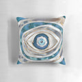 Decorative Evil Eye Pillow with Intricate Gold and Mineral Textures