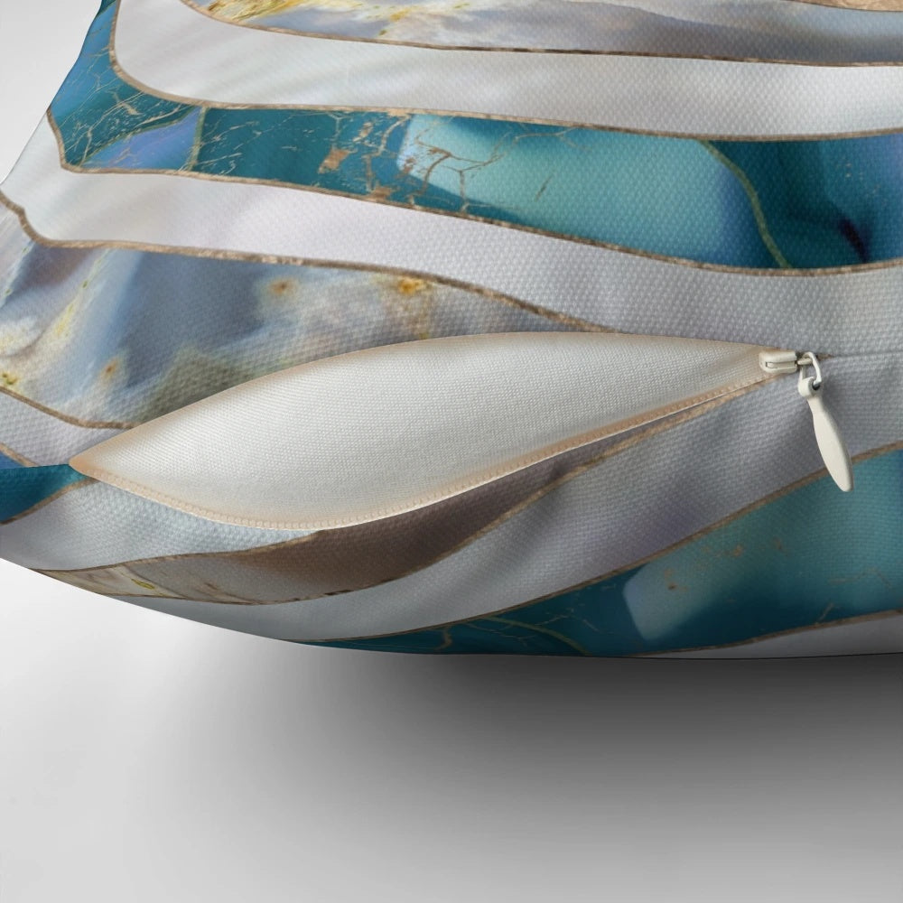 Decorative Evil Eye Pillow with Intricate Gold and Mineral Textures