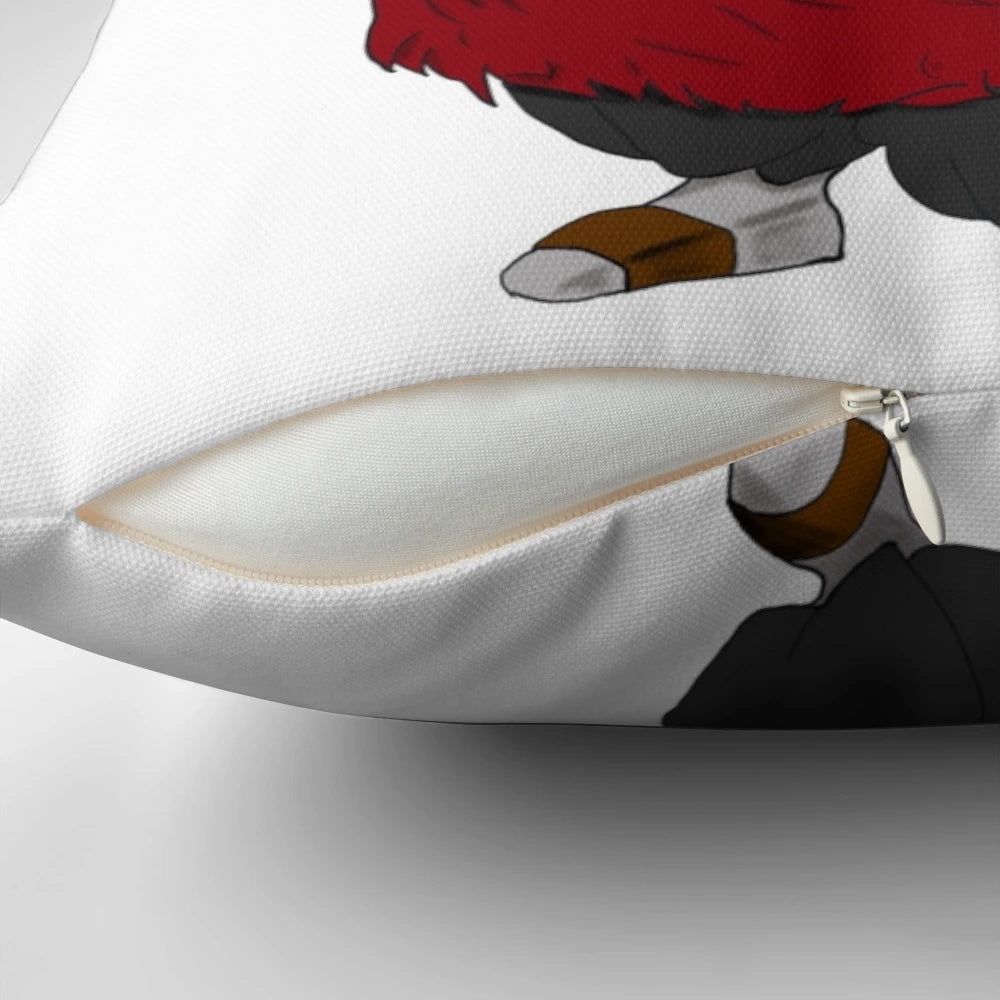 Stylish and vibrant pillow featuring a feline villain character from the world of comics and anime