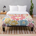 Mesmerizing floral plush blanket showcasing vibrant, botanical beauty