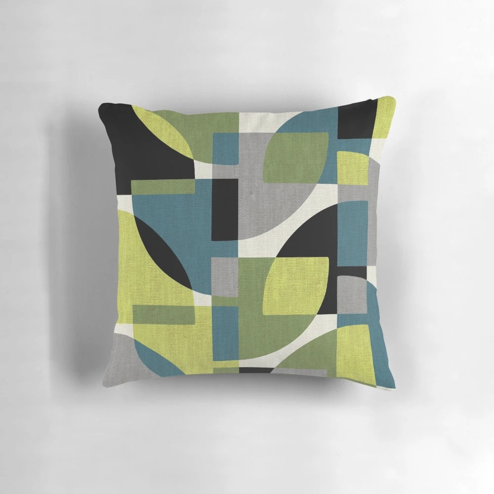 Fragments IV Pillow - Geometric Abstract Artwork for Home Decor