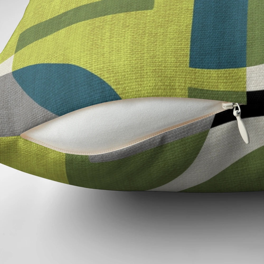 Fragments IV Pillow - Geometric Abstract Artwork for Home Decor