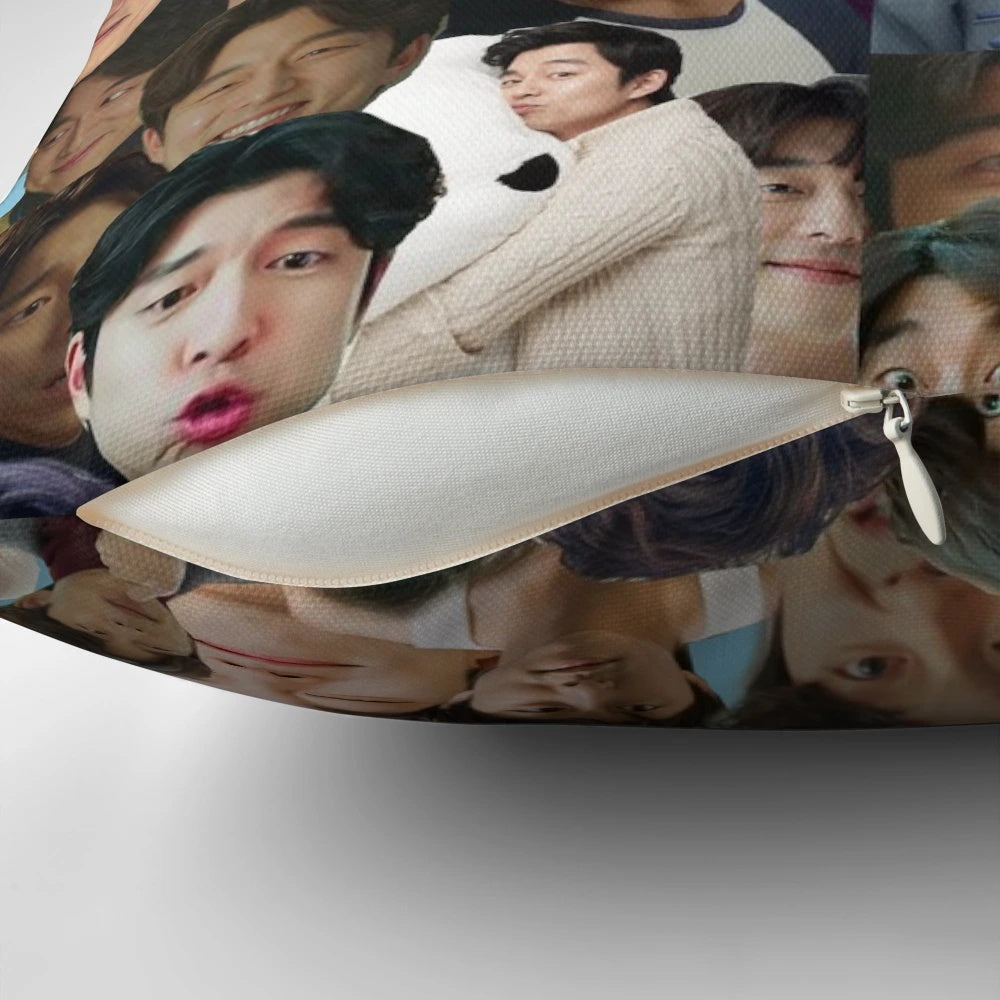 Gong Yoo Collage Pillow featuring the beloved actor from popular Korean dramas