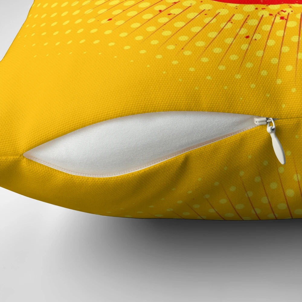 Artistic hand and eye pillow with abstract, alchemy-inspired design