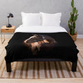 Plush blanket featuring a beautiful horse portrait in watercolor style