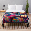 Japanese Geisha Plush Blanket